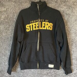 Vintage Pittsburgh Steelers‎ Sweatshirt Jacket Mens Medium Black Full Zip Reebok
